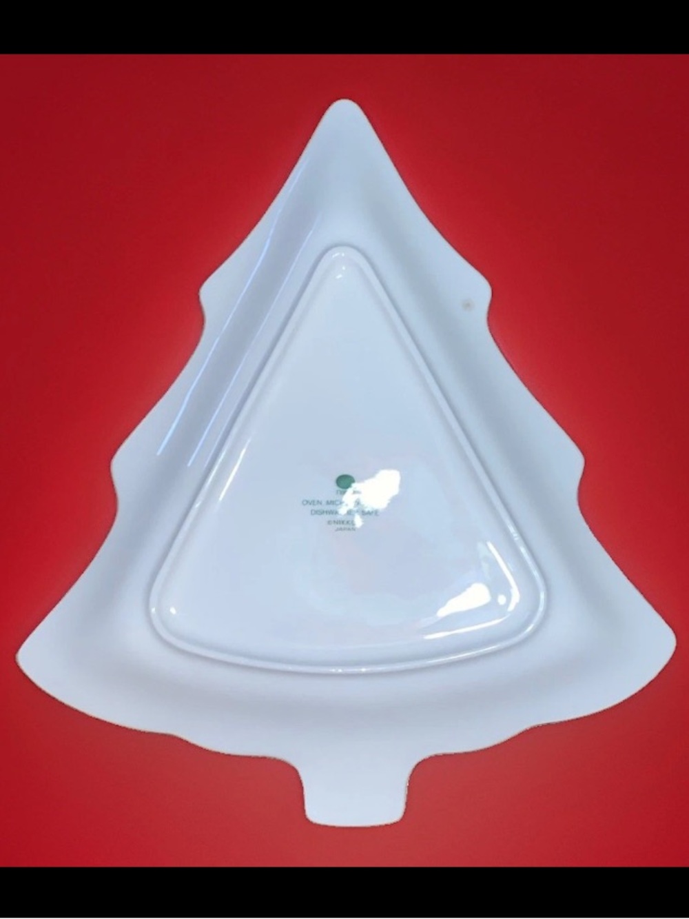 Vintage 1982 Nikko Christmastime Porcelain Christmas Tree Platter Japan - Picture 2 of 8